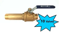 4-DAY SALE!!!   Lot of 10 Full-Port Water Heater Sediment Flush/Drain Valves