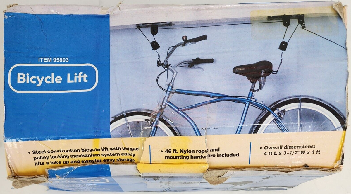 Bicycle Lift Ceiling Mounted Hanger Pulley Rack Bike Storage 95803