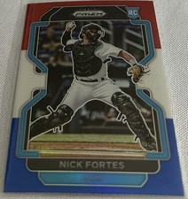 2022 Prizm Baseball Nick Fortes Miami Marlins Red White & Blue Prizm Tier II RC