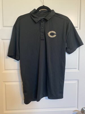 Port Authority Polo Shirt Chicago Bears Sz M Men's Black w/Gold Logo C Golf