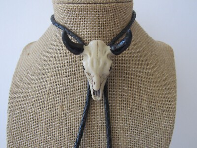 Buffalo Skull Bolo Tie Wedding Cowboy Tribal Silver Necktie Jewelry N5466
