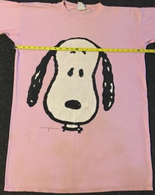 Vtg 90s Snoopy Faded Distress Big Face Sleeping Shirt Peanuts