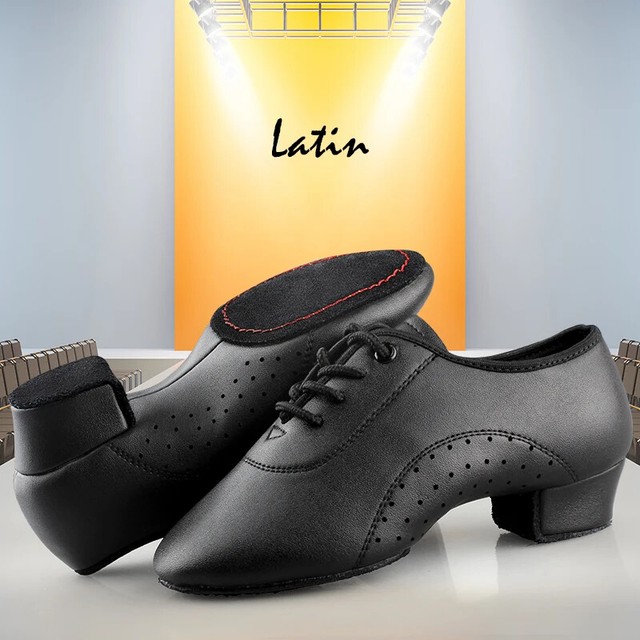 Nuevos Estilo Zapatos Baile Latino Negro Latín Baile Para Hombre Jazz 16.5-26.5CM Niño