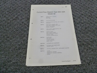 1982 Porsche 928 Coupe Current Flow Electrical Wiring Diagrams Manual 4.5L