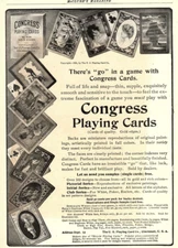 1906 CONGRESS PLAYING CARDS U.S CINCINNATI GAMBLING POKER FULL PG PRINT AD Z3552