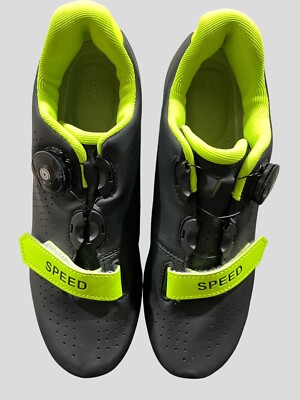 SPEED Microtex Cycling Bike Bicycle Shoes Black Green Size  display picture 1