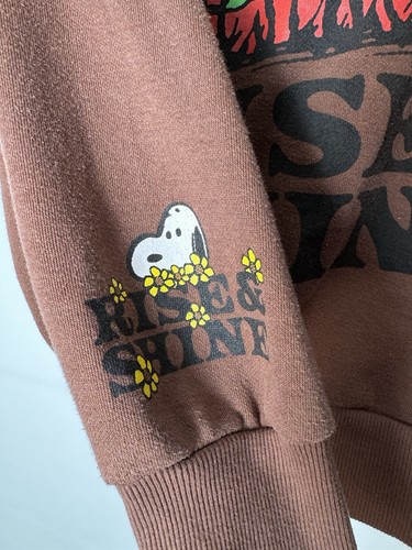 Felpa con cappuccio Peanuts Woodstock Snoopy taglia M marrone pullover Rise & Shine - Foto 4 di 6