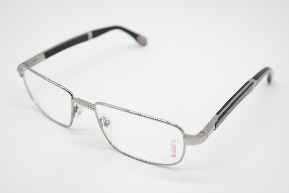 Lunettes Bugatti 537 025 - Monture Argent/brun Ovale, Métal/bois, Unisexe, Neuves