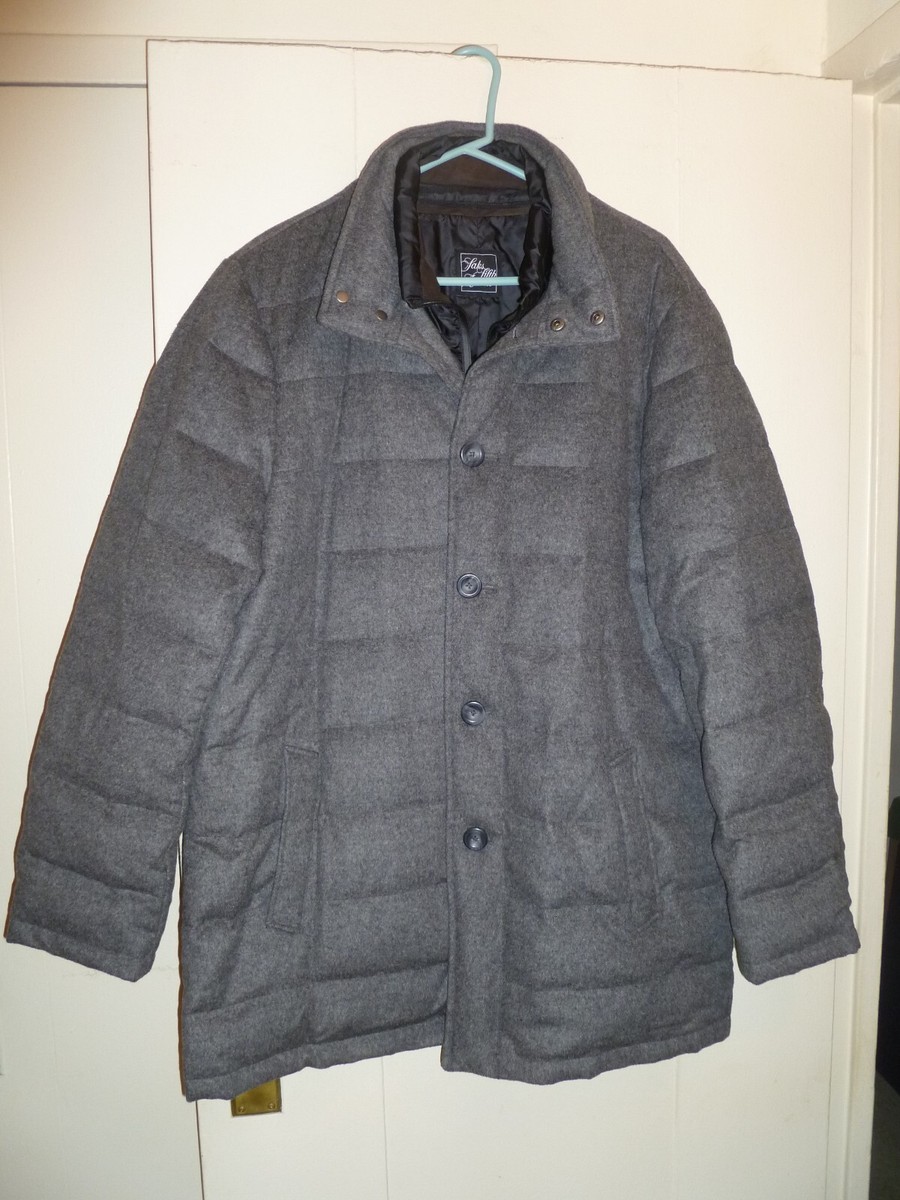 Saks Fifth Avenue Gray Quilted Wool & Cashmere Storm System