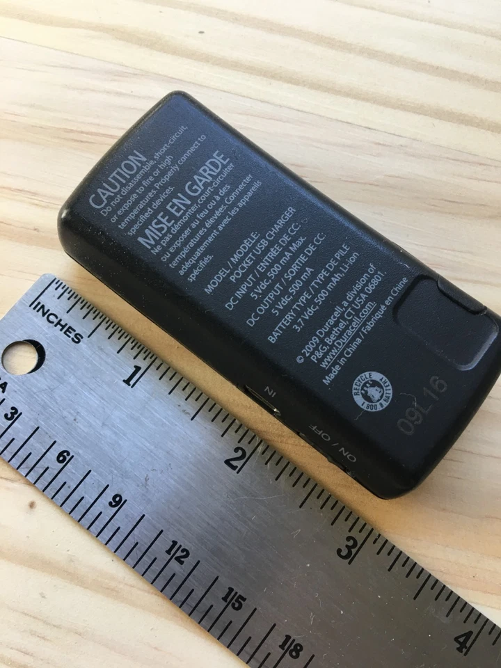 Duracell Pocket USB Charger In 5V/500mA Out 5V/500mA w/ Mini B connector - Image 3 of 4