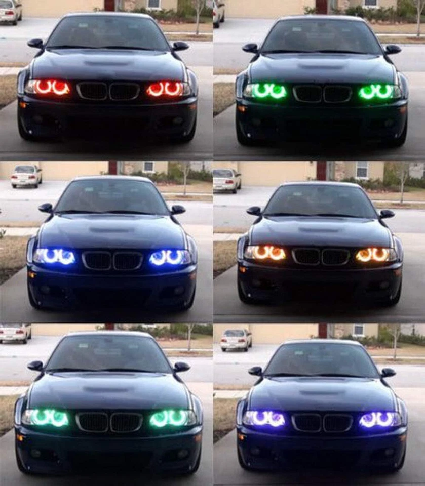 RGB Cotton LED Angel Eyes Lamp Halo Ring Car Headlight For BMW E36 E38 E39 E46 - Image 4 of 4