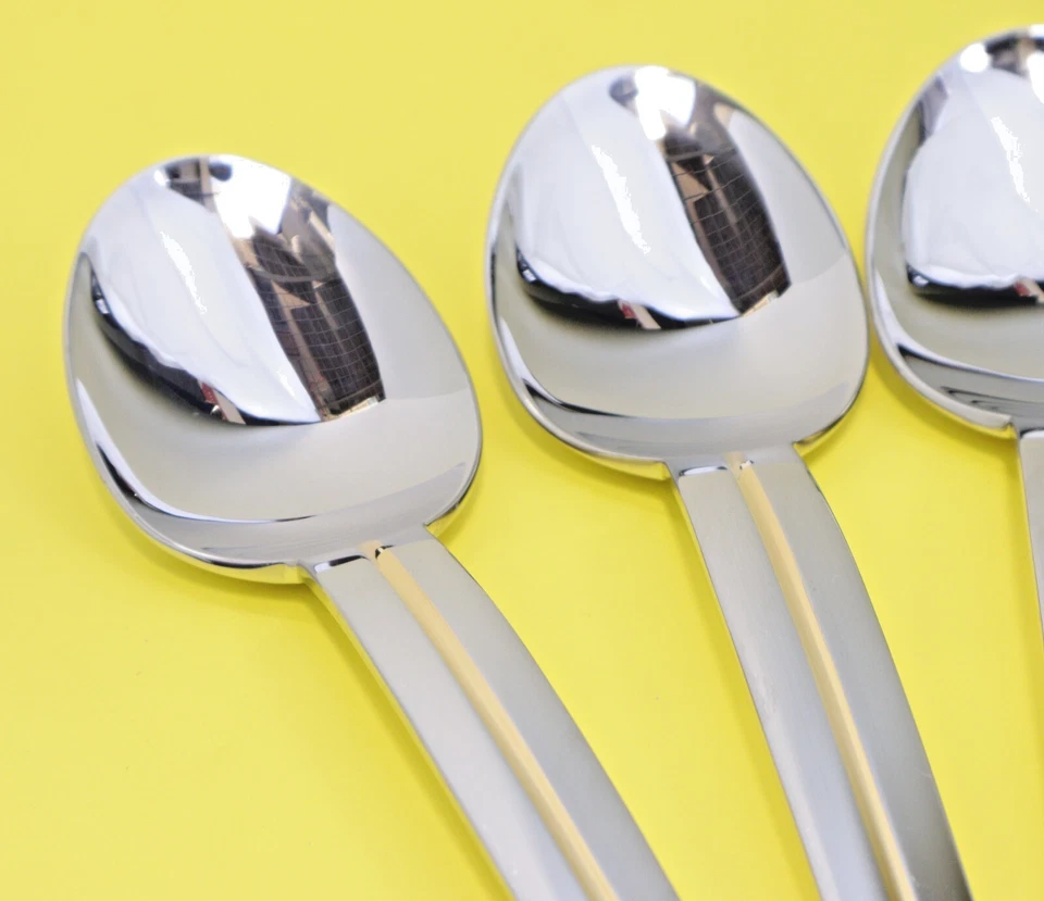 WMF Cromargan RUE ROYALE GOLD Stainless 6 Soup Spoons 18/8 Glossy Flatware - Image 3 of 4