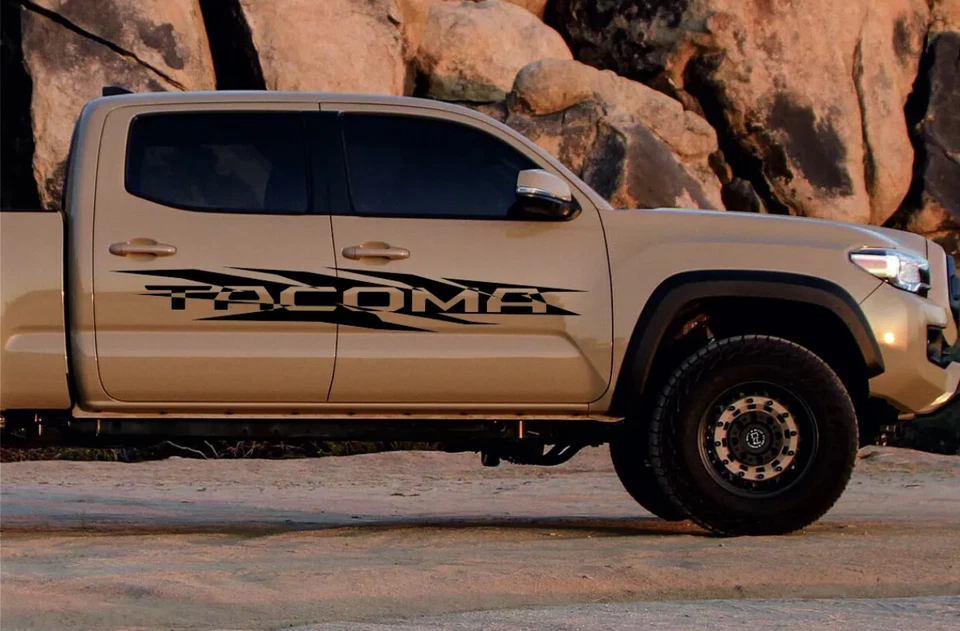 TOYOTA TACOMA - 2 piezas rayas laterales cuerpo calcomanías gráficos vinilo carreras pegatina logotipo Foto 2 de 4