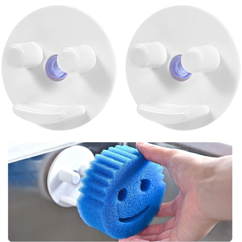 2Pcs Face Sponge Storage Boxes for Kitchen Sink Designed for Round