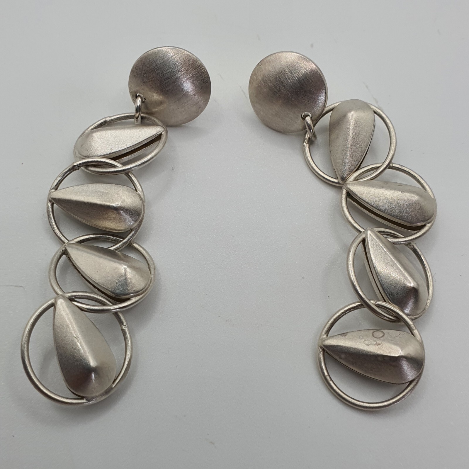 Photo 4 of Designer Kathy Lynn Mayeda KLM Necklace And Earring Set Brushed satin silver N57