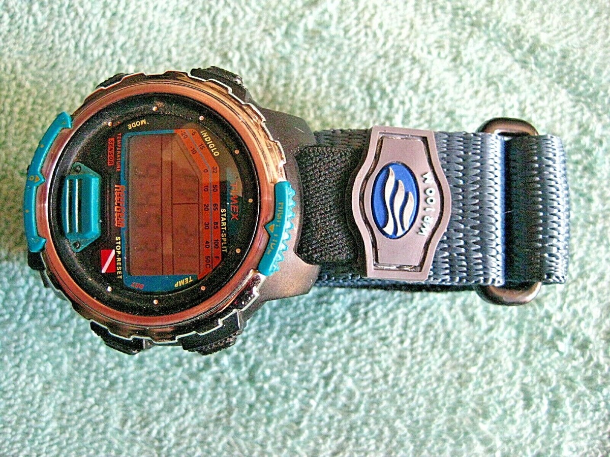 Timex Reef Gear Indiglo Temperature Sensor Watch with New Quick