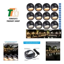 12-Pack 3CCT LED Low Voltage Deck Lights, 180LM 3.74inch Landscape Step Raili...