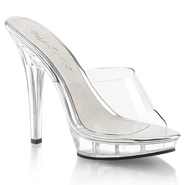 5 inch clear heels