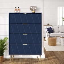 4 Drawer Dresser Drawer Chest Storage Cabinet for Bedroom Living Room Navy Blue