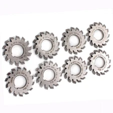 8 Pcs/Set Involute Gear Cutter DP10 DP12 DP16 DP18 DP20 DP22 DP24 PA14-1/2 HSS