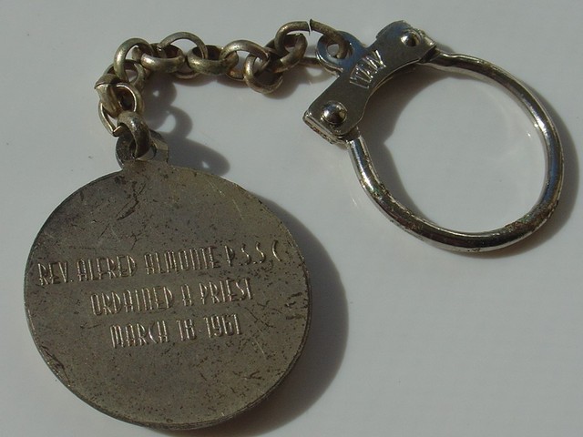 Vintage Italy Keychain Fob Cor Jesu Sacred Heart Jesus Ordained Priest EBay