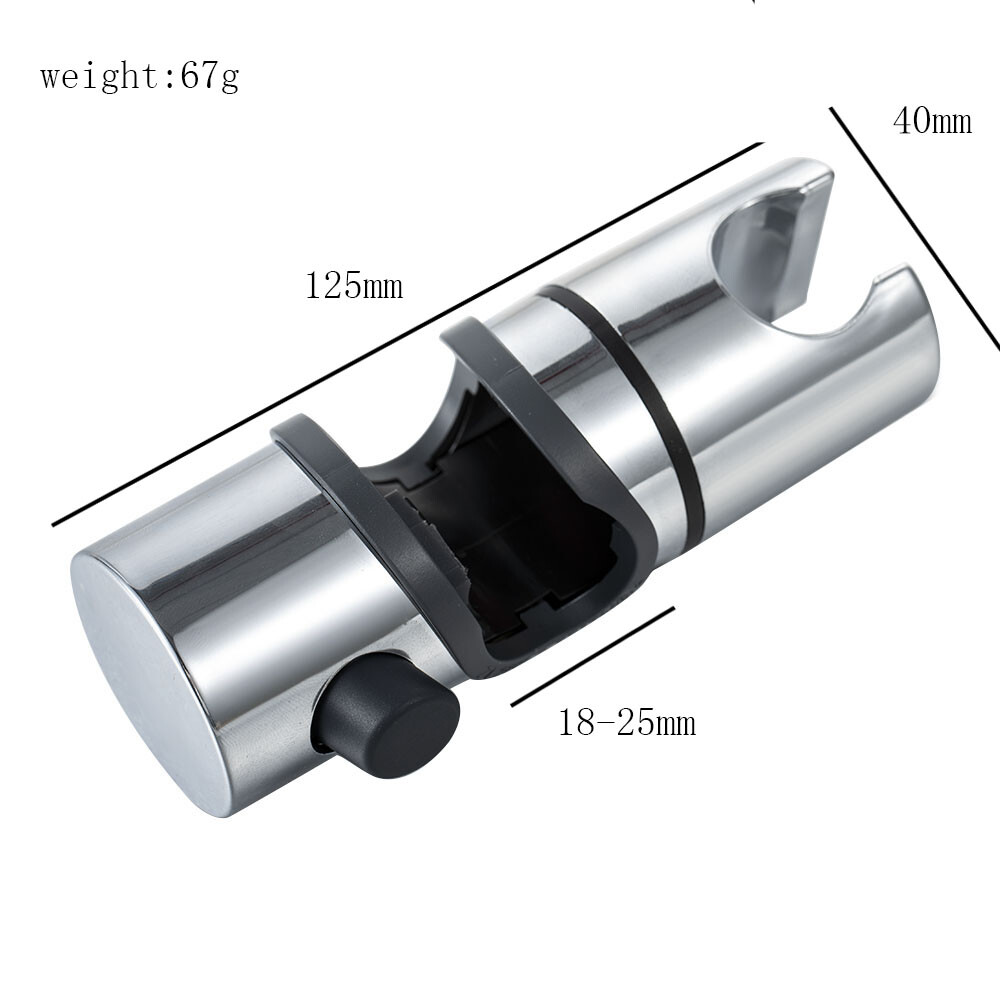 Chrome Shower Rail Head Slider Holder Adjustable Bracket Universal New