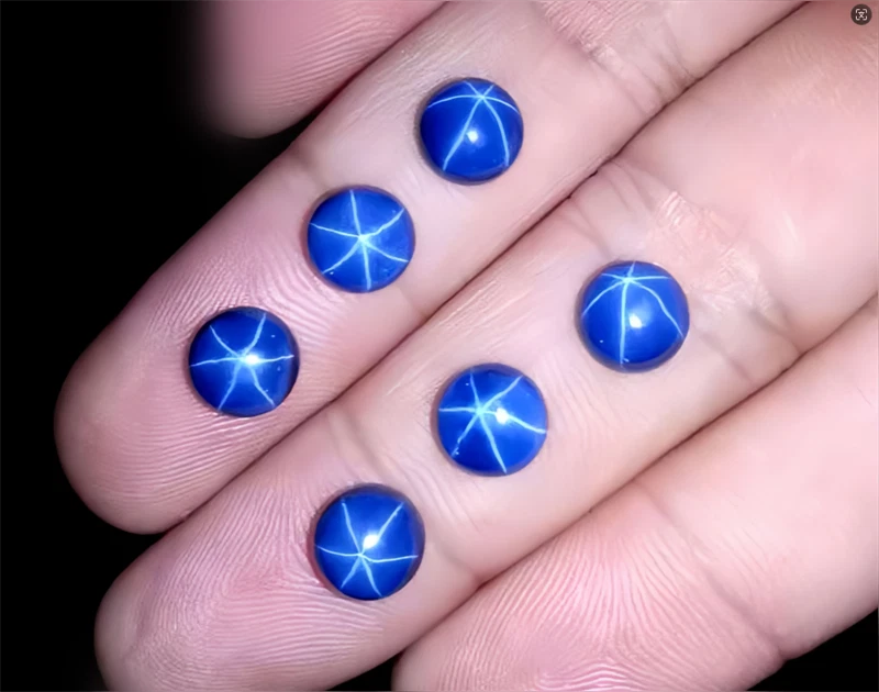 Top Quality Round Cabochon Blue Star Sapphire Lab-Created AAAA+ Loose Gemstone - Image 2 of 4