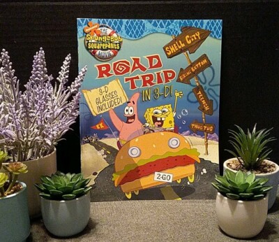 Vtg 2004 Sponge Bob ''ROAD TRIP IN 3-D !'' Book With 3-D Glasses Included! NEW!