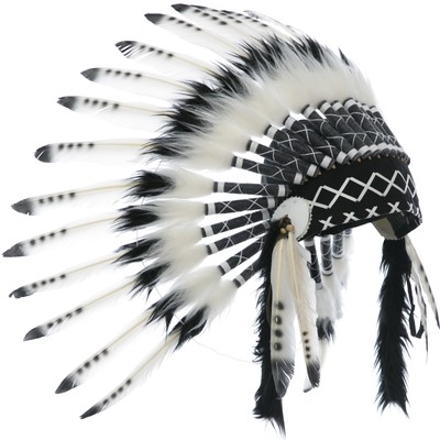 Kids Size Feather Headdress Adjustable Indian Inspired Black