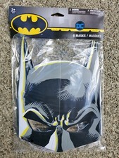 BATMAN BIRTHDAY PARTY PAPER MASKS PACK OF 8 MASKS NEW DC Comics