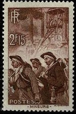 FRANCE 1938 LES MINEURS YT n° 390  neuf ★★ luxe / MNH (A)