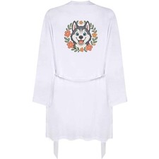 'Husky Floral Wreath' Adult Dressing Robe / Gown RO058116 