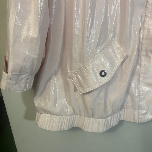 Chicos Blush Rosa Cortavientos Cremallera Completa Chaqueta de Lluvia con Capucha Brillante Mangas 3/4 Talla L - Imagen 7 de 14