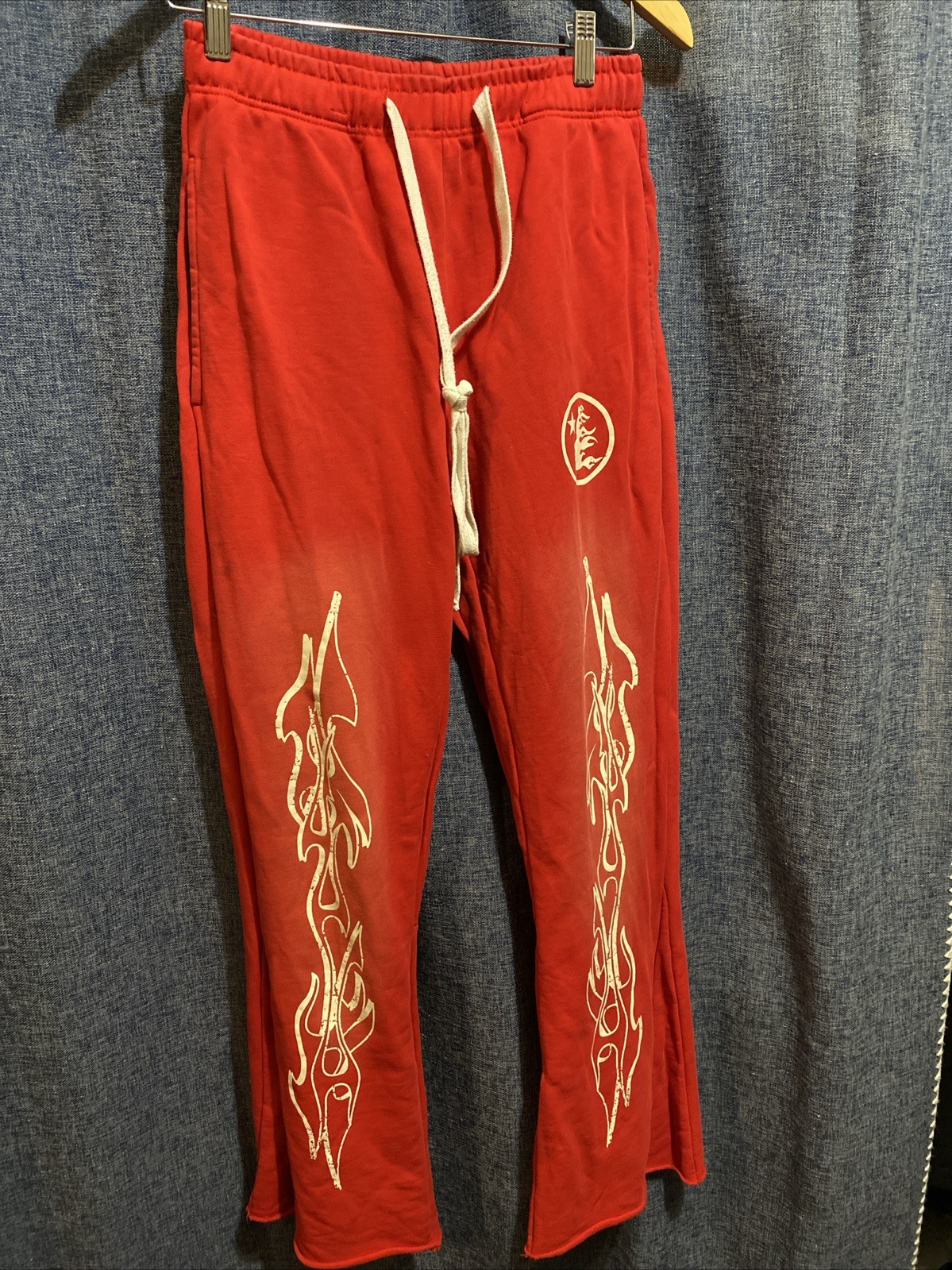 Hellstar Red Flared Joggers Size Small - image 1