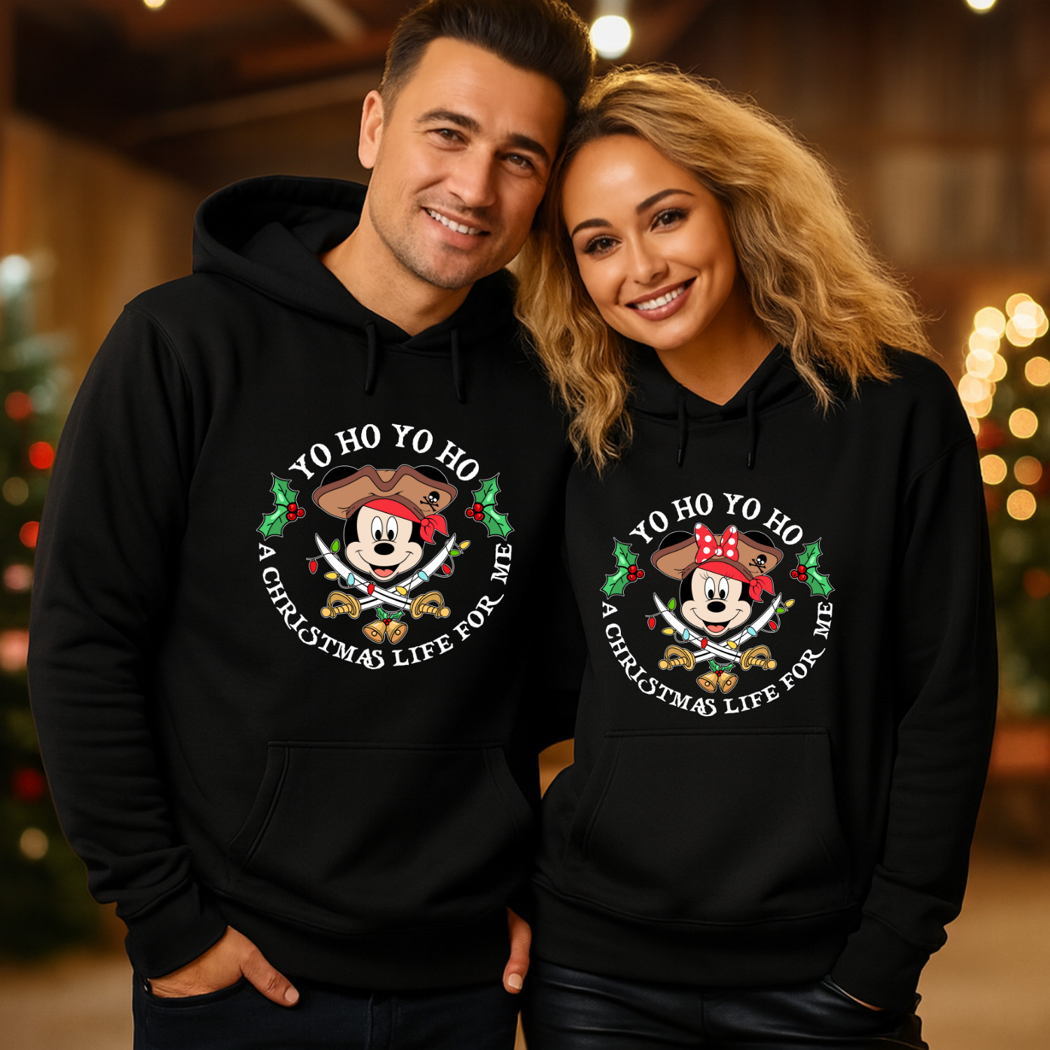 Yo Ho Yo Ho Pirate Christmas Hoodie Mickey Minnie Xmas Jumper Holiday Sweatshirt image 2
