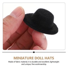 20PCS Mini Formal Hats Mini Hat Black Hats Men Black Santa Decor Accessories