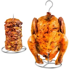 6 Pieces Stainless Steel Vertical Skewer Set, (2x15''Skewers,2x9'’Spikes& 2x6...