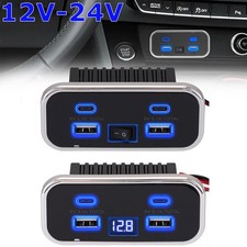 1/2X RV USB Outlet Dual USB A  USB C Ports Car Charger Socket Panel Boat Marine