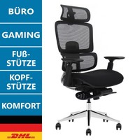 Ergonomischer BüRostuhl Schwarz | Gaming & BüRo | FußLehne | LendenstüTze