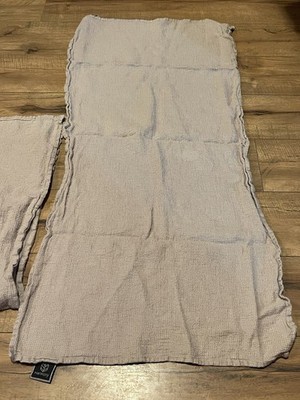 Harmony Beige Natural Table Runner ~ 100 Linen ~ 20'' x 40'' ~ EUC