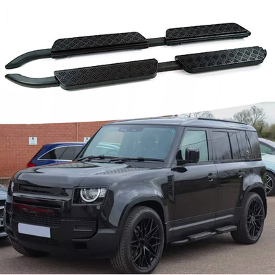 2pcs Side Step Running Boards Fits for Defender 110 L851 4 Doors 2021-2026 Black