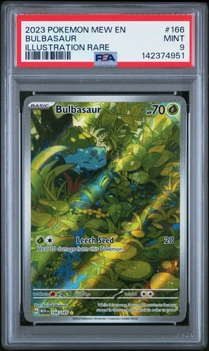 2023 POKEMON MEW EN-151 ILLUSTRATION RARE #166 BULBASAUR PSA 9