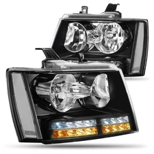 CAAP DRIVEN LED DRL/Turn Signal Headlights Compatible with 2007-2014 Chevy Su...