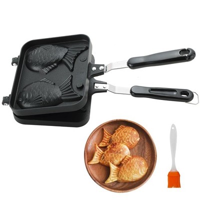 Taiyaki Fish Shape Cake Pan Waffle Pancake Double Pan Mold for Home DIY