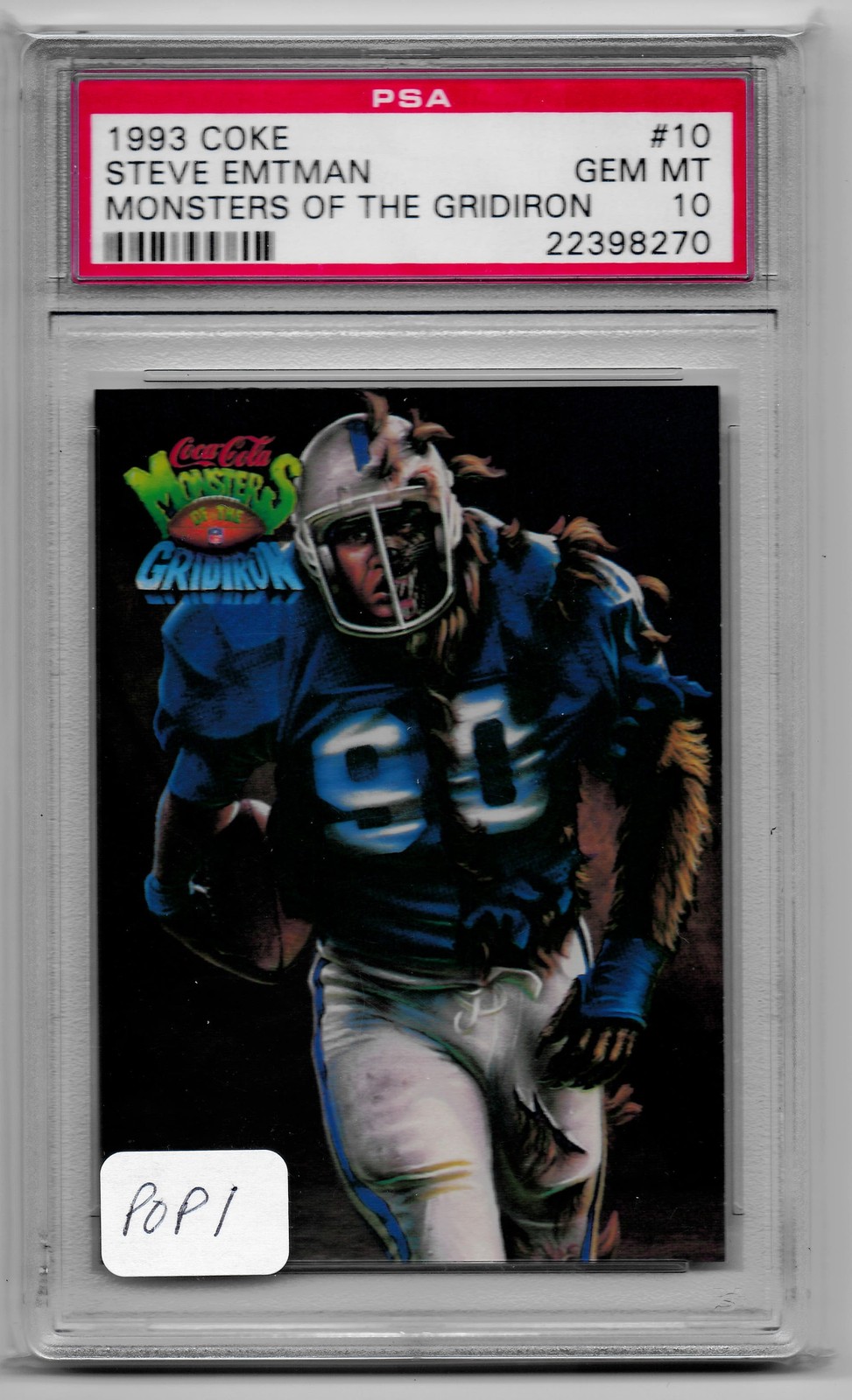 1993 Coca-Cola Monsters of the Gridiron #10 Steve Emtman PSA 10
