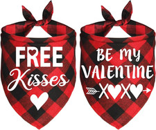 2 Pack Valentines Dog Bandanas, Valentine S Day Dog Bandanas Scarf Dog Valentine