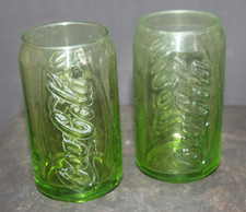 2x Coca Cola "Can" Glasses - Green - Coca Cola - 2009