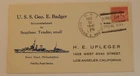USS George E. Badger (AVP 16) first day postal service February 10 1940