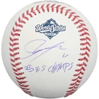 Roki Sasaki Signed Dodgers 2025 WS Logo Baseball ''25 WS Champs'' Fanatics COA