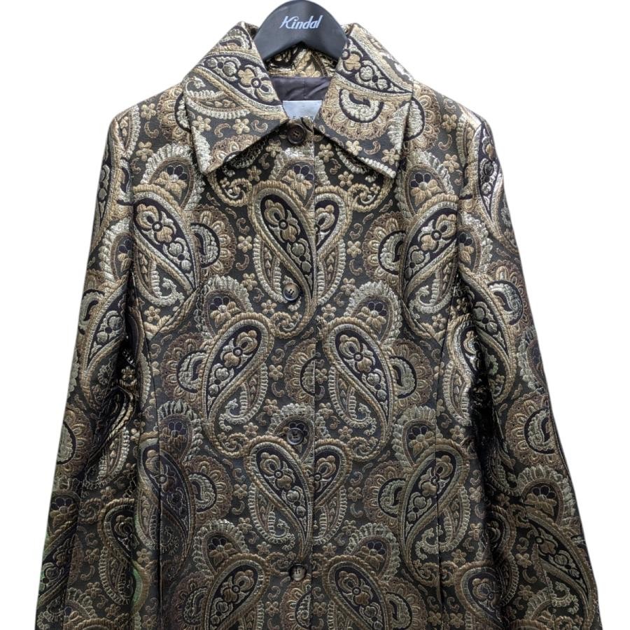 CELINE Wool Jacquard Pattern Button Long Coat Bro… - image 2